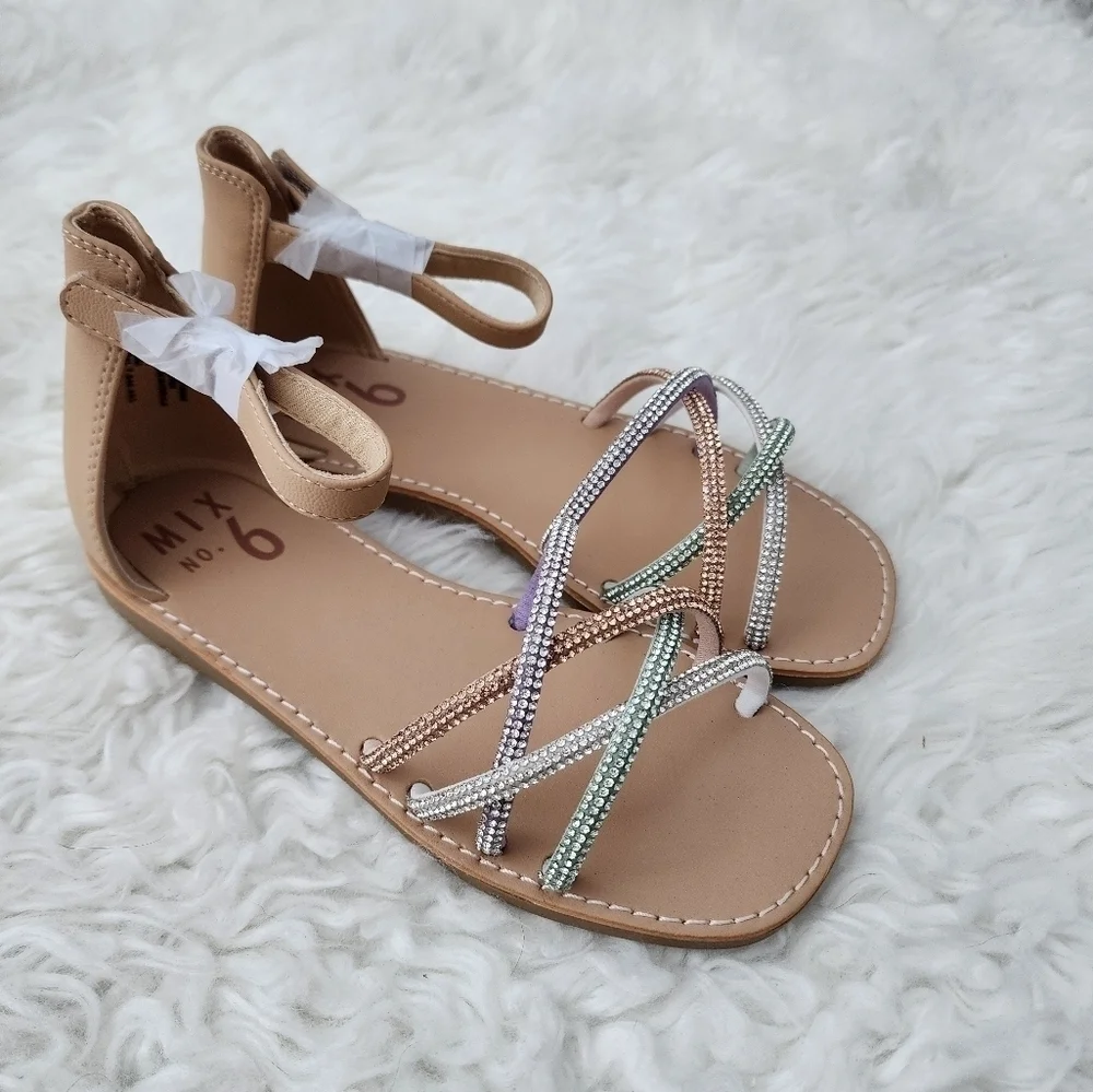 Mix No.6 Youth Girls' Stassi Sparkle Dress Sandal. Size 1. New. Dress up her l